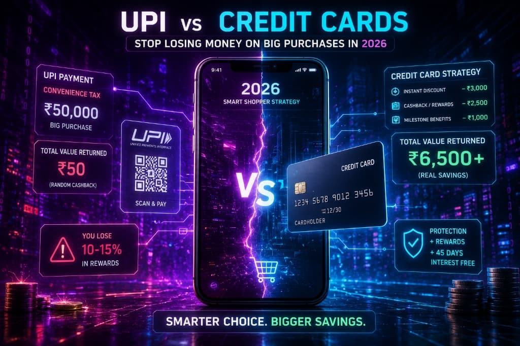 UPI vs. Credit Cards in 2026: Why You’re Losing Money Using UPI for Big Purchases